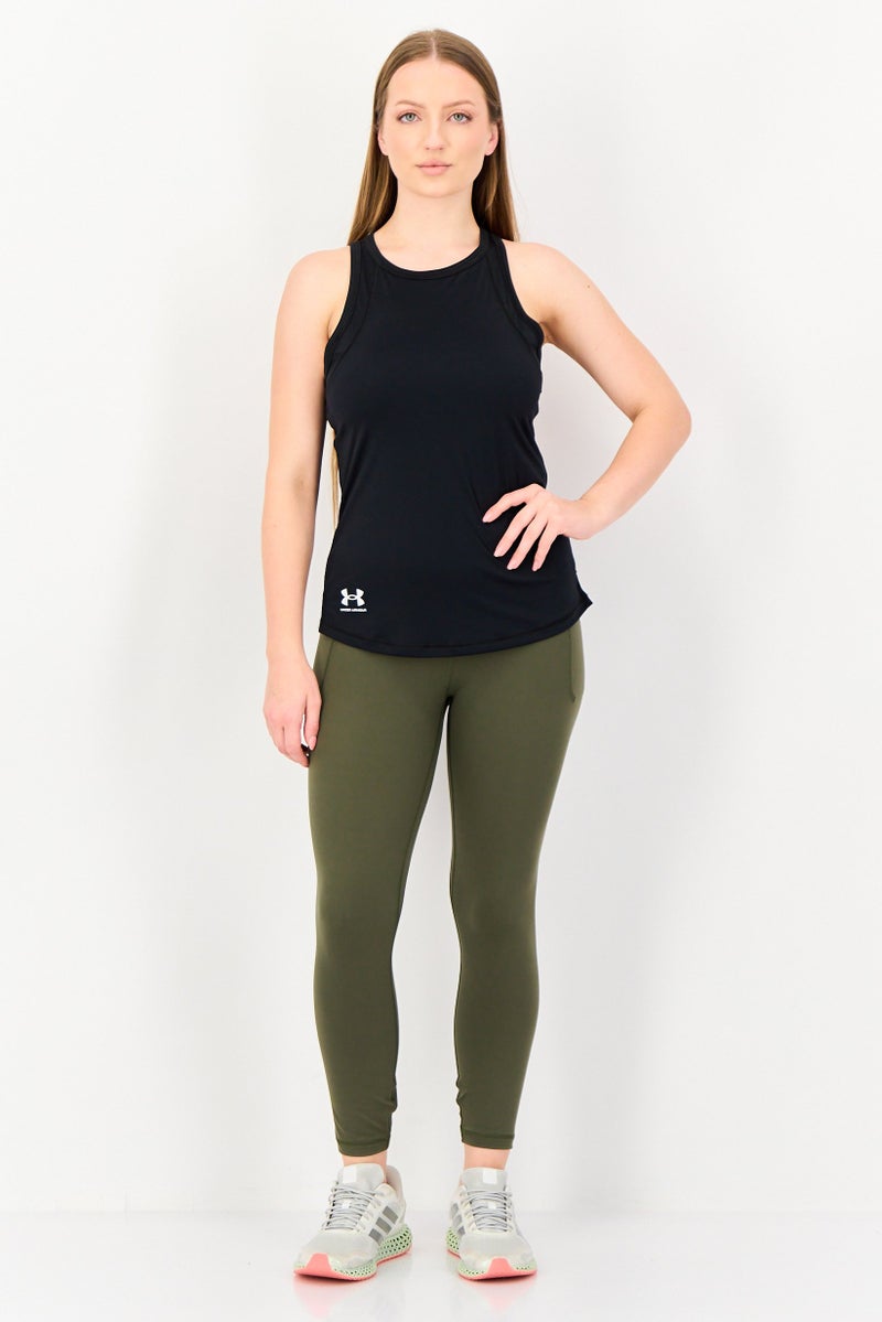 UNDER ARMOUR تي شيرت رياضي نسائي بلا أكمام، أسود - Image 4