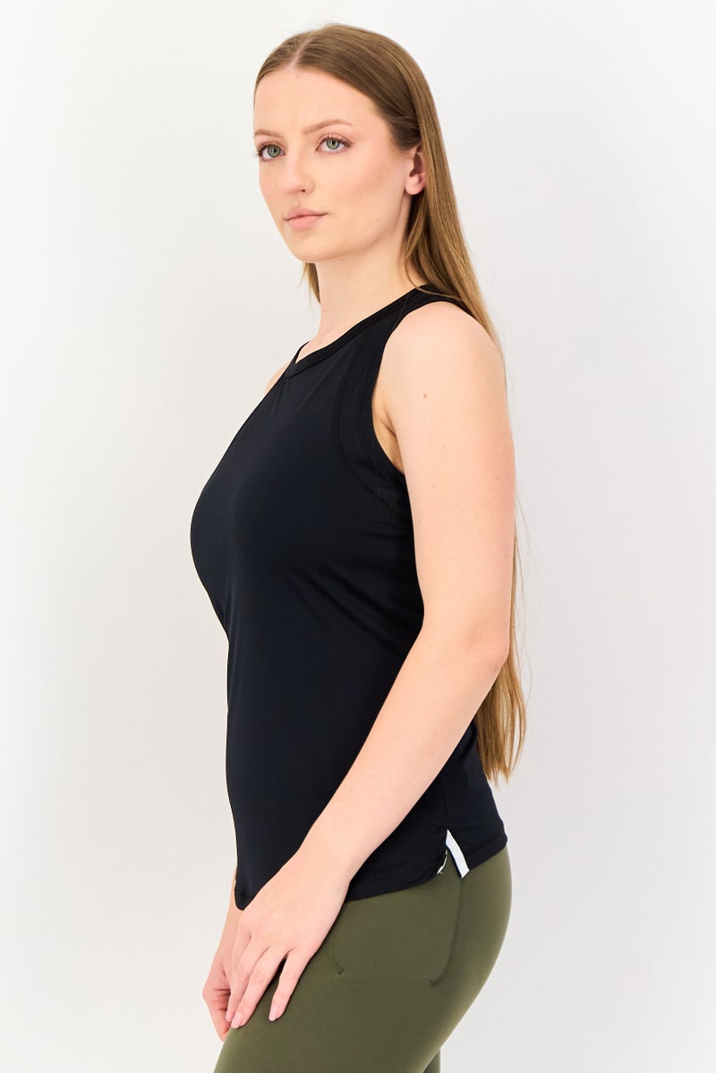 UNDER ARMOUR تي شيرت رياضي نسائي بلا أكمام، أسود - Image 2