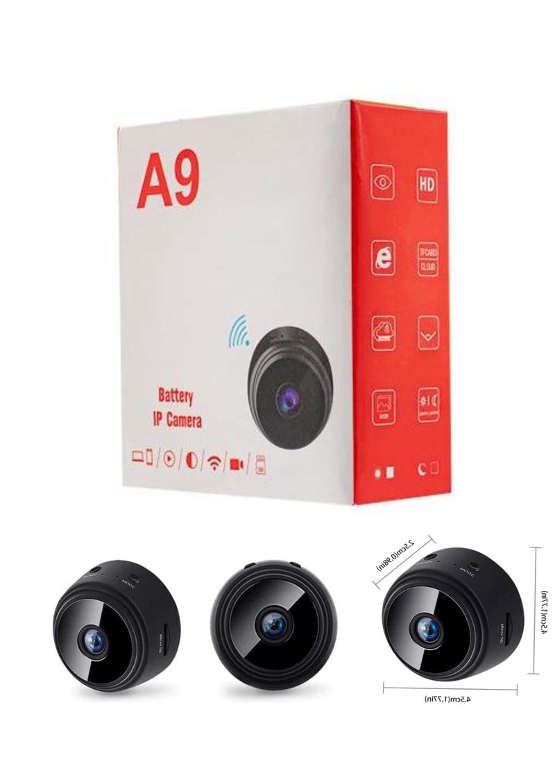 مجموعة من 3 كاميرات صغيرة عالية الدقة 1080 بكسل، كاميرا أمان لاسلكية مزودة بخاصية الرؤية الليلية والحركة وبطاقة TF، باللون الأسود - Image 1