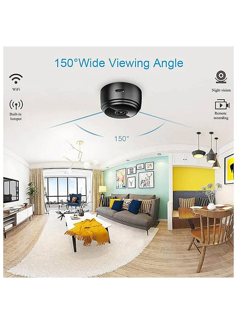 مجموعة من 3 كاميرات صغيرة عالية الدقة 1080 بكسل، كاميرا أمان لاسلكية مزودة بخاصية الرؤية الليلية والحركة وبطاقة TF، باللون الأسود - Image 4