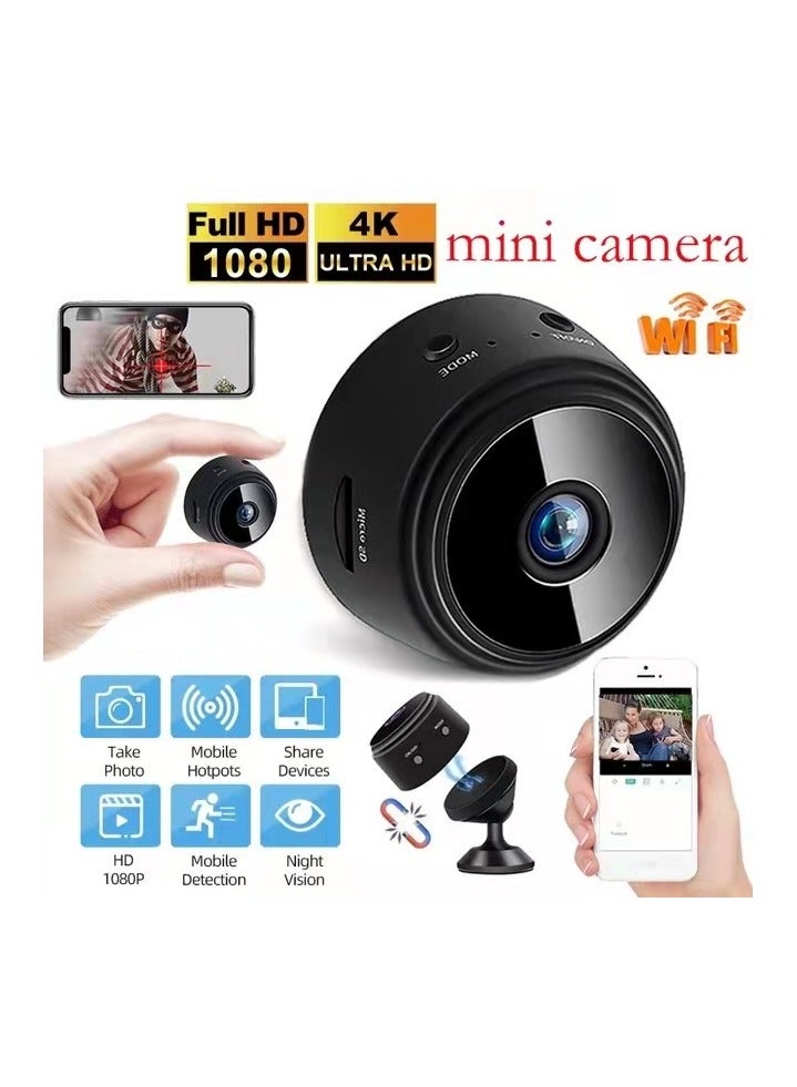 مجموعة من 3 كاميرات صغيرة عالية الدقة 1080 بكسل، كاميرا أمان لاسلكية مزودة بخاصية الرؤية الليلية والحركة وبطاقة TF، باللون الأسود - Image 5