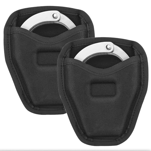Ullnosoo Handcuff Case, 2 Pack Open Top Handcuff Holder Holster, Nylon Cuff Pouch for Duty Belt Accessories Fits Standard Chain or Hinge Handcuffs, Wear-Resistant - Image 1