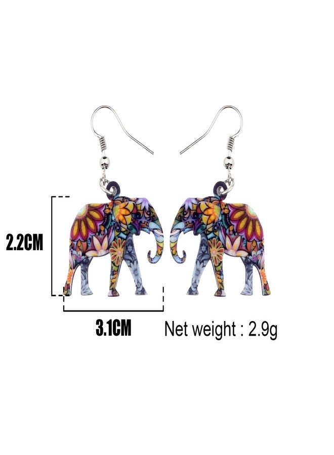 BONSNY Acrylic Africa Jungle Elephant Drop Dangle Statement for Women Earrings Jewelry Charms Gifts (Multicolor) - Image 5