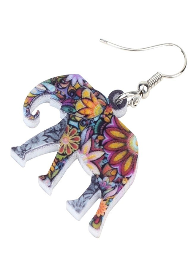 BONSNY Acrylic Africa Jungle Elephant Drop Dangle Statement for Women Earrings Jewelry Charms Gifts (Multicolor) - Image 3
