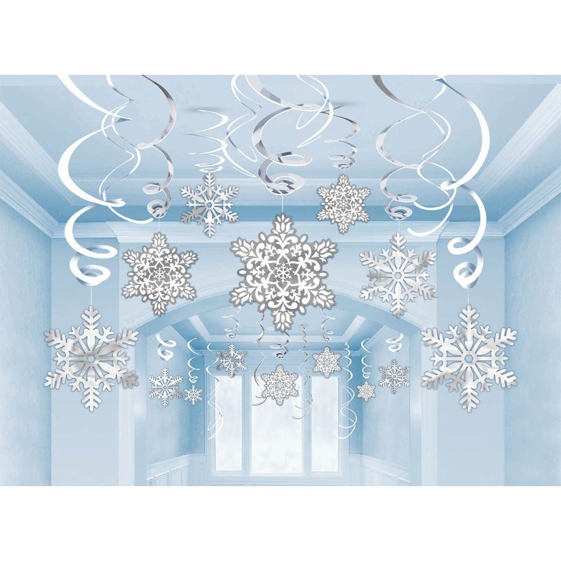 Amscan 670550 Snowflake Cutouts Value Pack, 30 Ct. | Christmas Decoration 24"