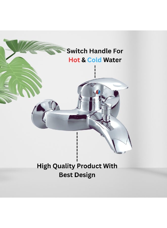 ITG Wall-Mounted Bathroom Mixer Faucet with Hand Shower Set, Chrome Finish, Hot & Cold Water - Image 4