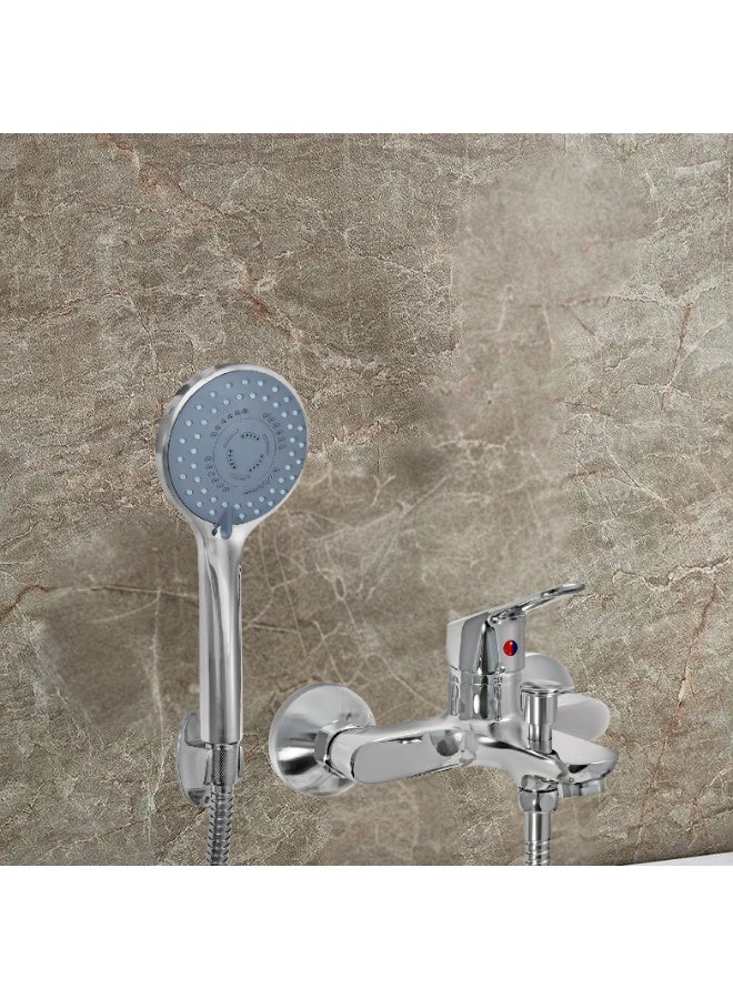 ITG Wall-Mounted Bathroom Mixer Faucet with Hand Shower Set, Chrome Finish, Hot & Cold Water - Image 3