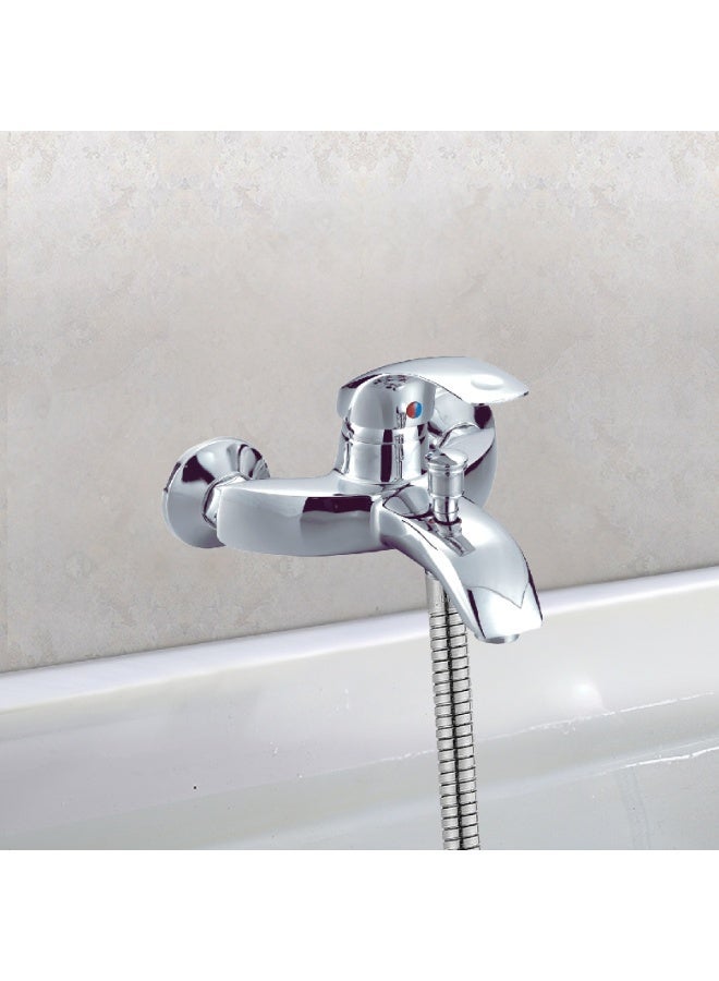 ITG Wall-Mounted Bathroom Mixer Faucet with Hand Shower Set, Chrome Finish, Hot & Cold Water - Image 2