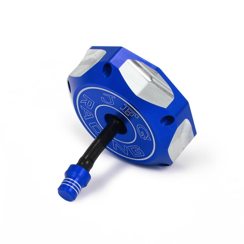 CNC Gas Fuel Tank Cap Cover With Breather Valve Air Vent Hose Tube For DRZ50 DRZ70 RMZ250 DRZ125 DRZ400 LT-R450 LT-Z400 LT-Z250 WR125 TC250 TE250 SM250R Dirt Pit Bike Blue