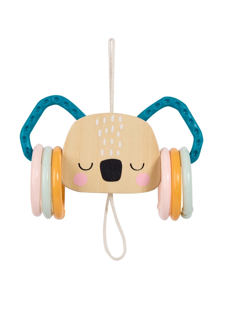 EUREKA KIDS Eurekakids Cucu 2in1 Teether Koala | Baby Rattle and Gum Massage | For Crib, Stroller and Highchair | Made of Wood and Silicone | For 0M+ - Image 1