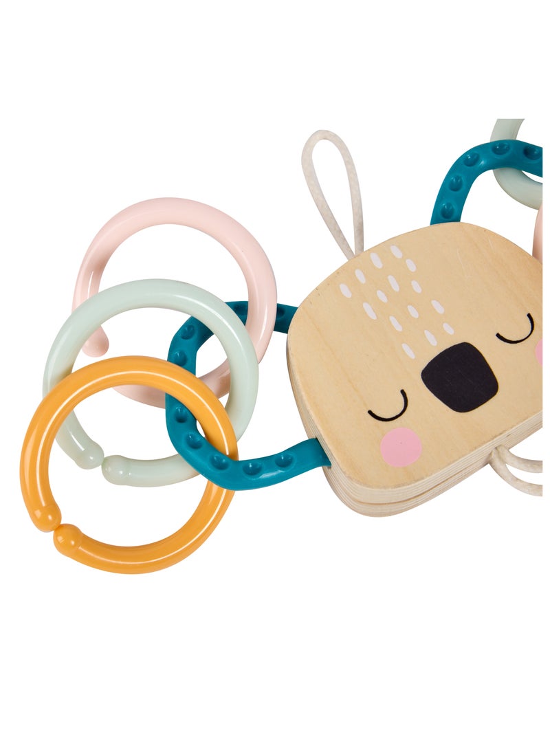 EUREKA KIDS Eurekakids Cucu 2in1 Teether Koala | Baby Rattle and Gum Massage | For Crib, Stroller and Highchair | Made of Wood and Silicone | For 0M+ - Image 2