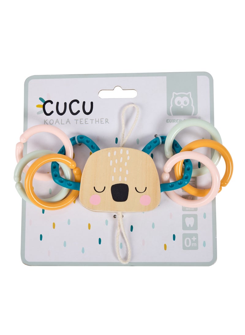 EUREKA KIDS Eurekakids Cucu 2in1 Teether Koala | Baby Rattle and Gum Massage | For Crib, Stroller and Highchair | Made of Wood and Silicone | For 0M+ - Image 5