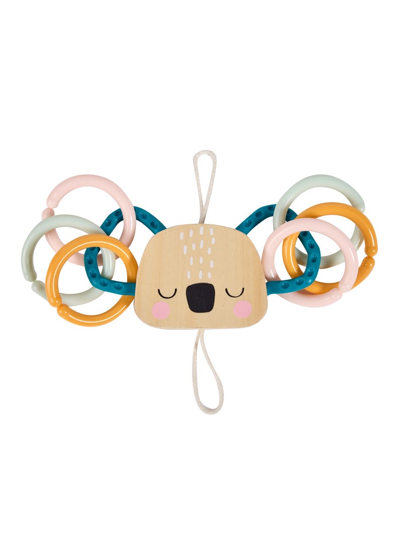 EUREKA KIDS Eurekakids Cucu 2in1 Teether Koala | Baby Rattle and Gum Massage | For Crib, Stroller and Highchair | Made of Wood and Silicone | For 0M+ - Image 3