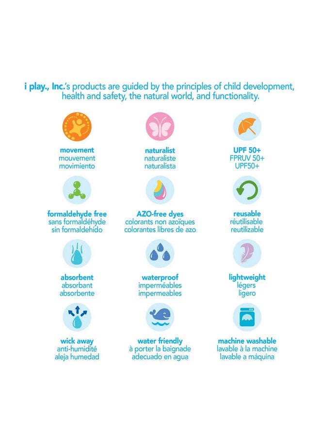 green sprouts i play. by green sprouts Unisex-Baby Snap Reusable Swim Diaper (2pk) | No other diaper necessary, UPF 50+ protection,White/Snap,12 Months - Image 4