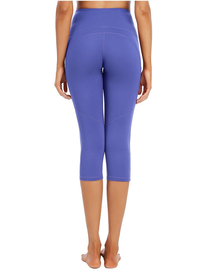 Loquat Light purple cropped pants yoga pants skin-friendly high waist stretch tight waist sports and fitness pants lady  - Image 3