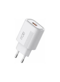 سليبرات شاحن سريع C-H11-EU من سيليبرات مع كابل شحن USB A إلى النوع C وشريحة ذكية للتعرف الذكي تناسب العديد من الأجهزة الذكية بقدرة 18 وات - أبيض  - Image 1