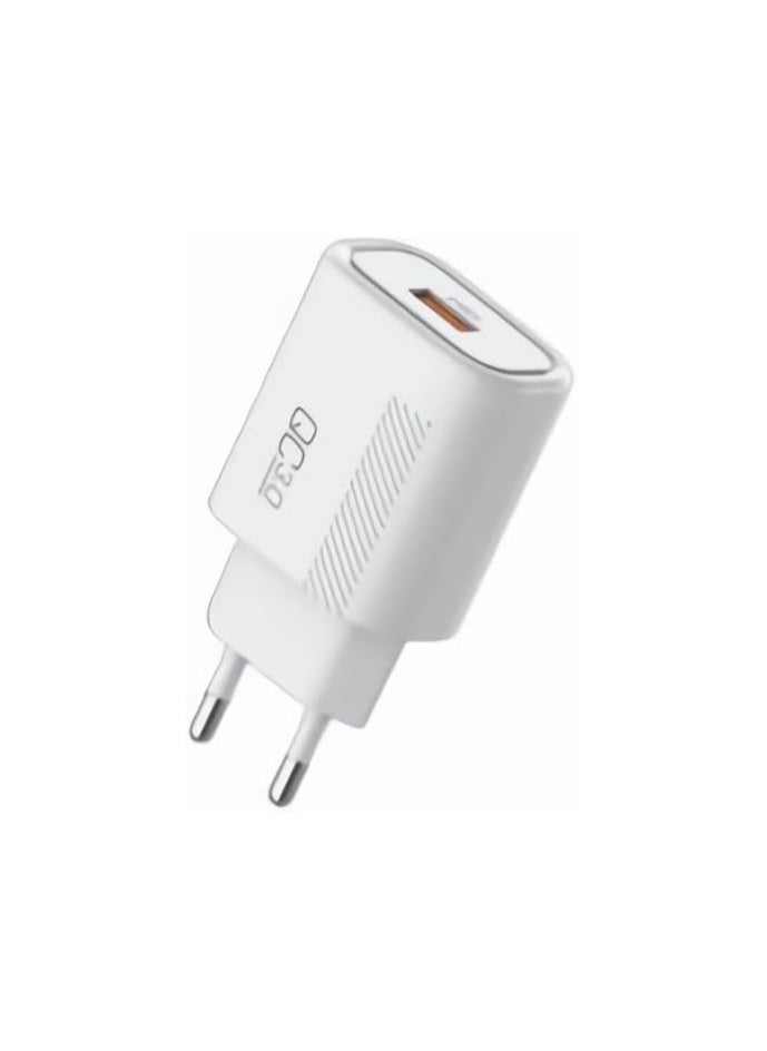 سليبرات - شاحن سريع C-H11-EU من سيليبرات مع كابل شحن USB A إلى النوع C وشريحة ذكية للتعرف الذكي تناسب العديد من الأجهزة الذكية بقدرة 18 وات - أبيض - Image 1