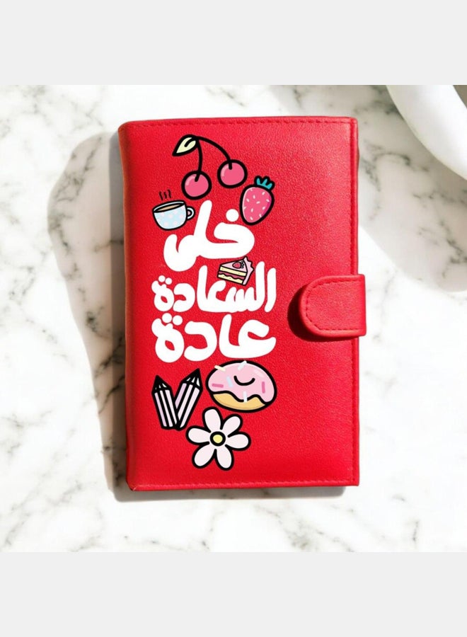 محفظة نسائية من الجلد الصناعي باللون الأحمر - Image 2