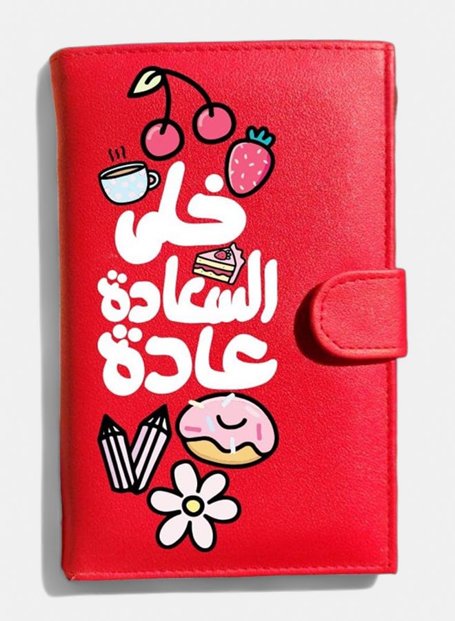 محفظة نسائية من الجلد الصناعي باللون الأحمر - Image 1