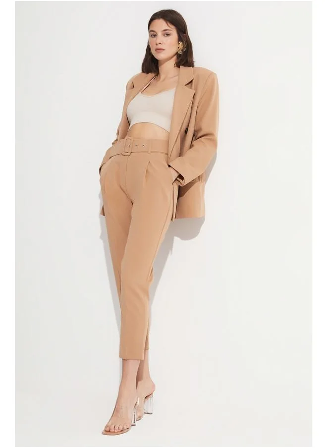 JUNE June Button Detailed Blazer Jacket Beige