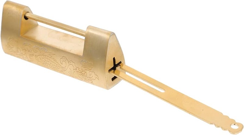 Vintage Bronze Padlock Decorative Lock For Hand Carved Jewelry Box - Image 2