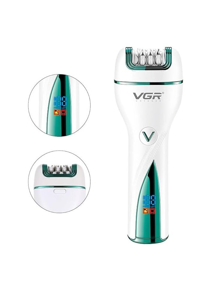 ماكينة إزالة الشعر الكهربائية V-728 – 3 في 1، لإزالة شعر الجسم، الساقين، الشفاه، الذقن، ومنطقة البيكيني، قابلة لإعادة الشحن