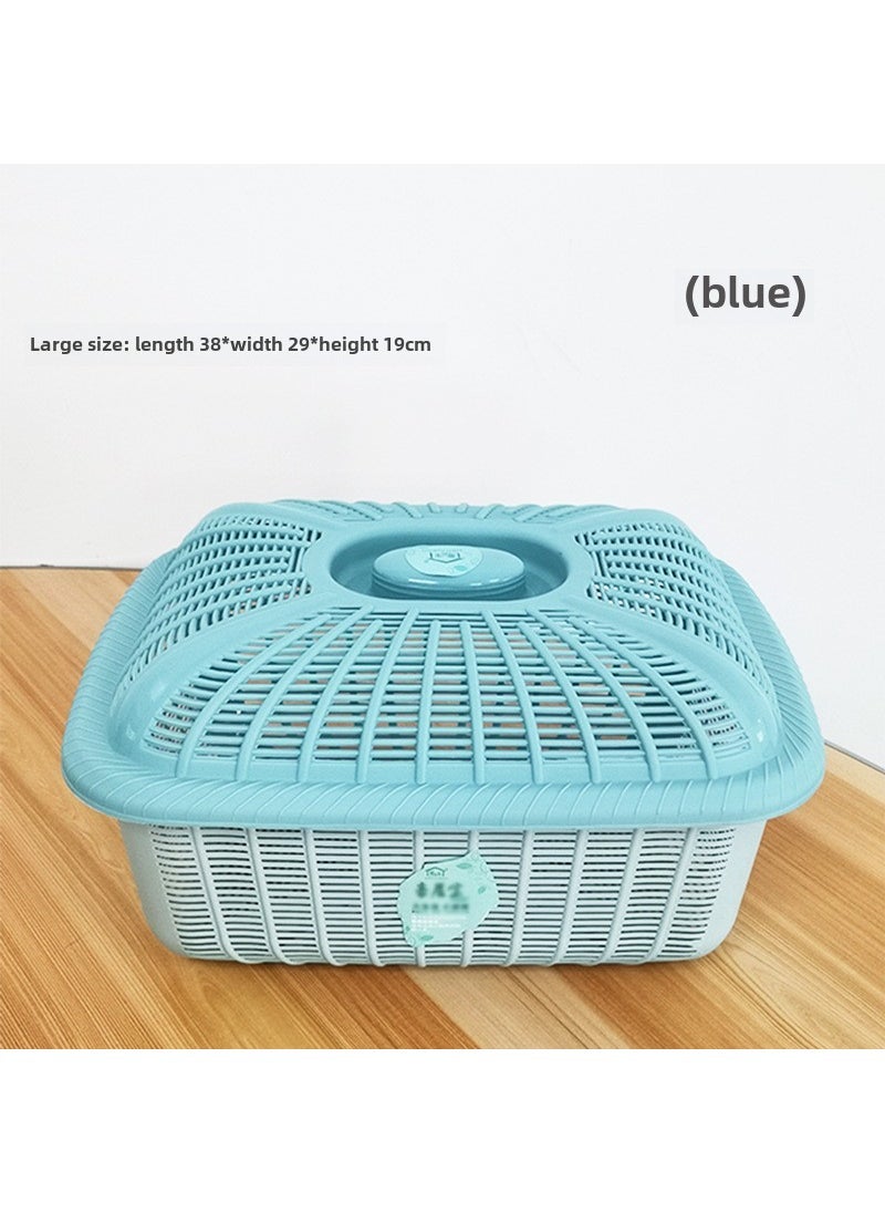 Kitchen Organizing Basket with Lid Large-Blue-new color series