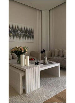 Al Home Modern Off-White Marble Center Table By Alhome 120x30 cm 