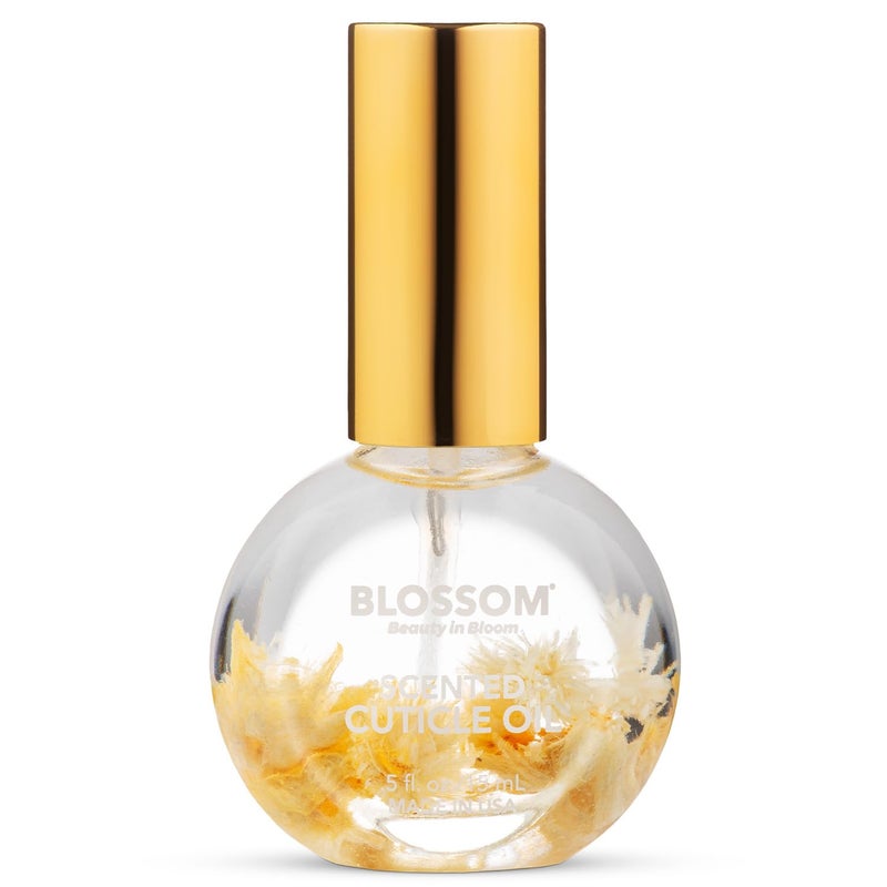 Blossom Cuticle Oil for Nails Hydrating Moisturizing Gourmand Scented Nail Oil Cuticle Care Infused with Real Flowers Made in USA 05 fl oz Almond Biscotti
