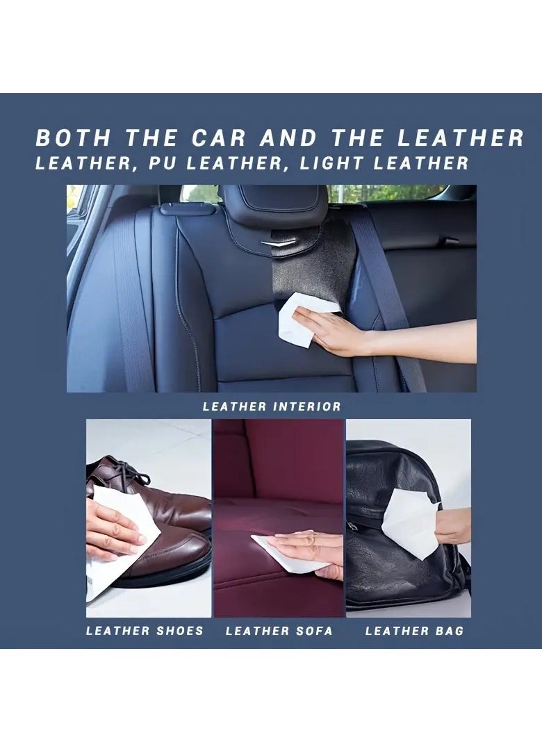 2 Leather and Fiber Polishing and Renewal Wax for The Car Salon, Renewal and Polishing Paste, With Polishing Sponge, Suitable for All Colors, 120 Grams