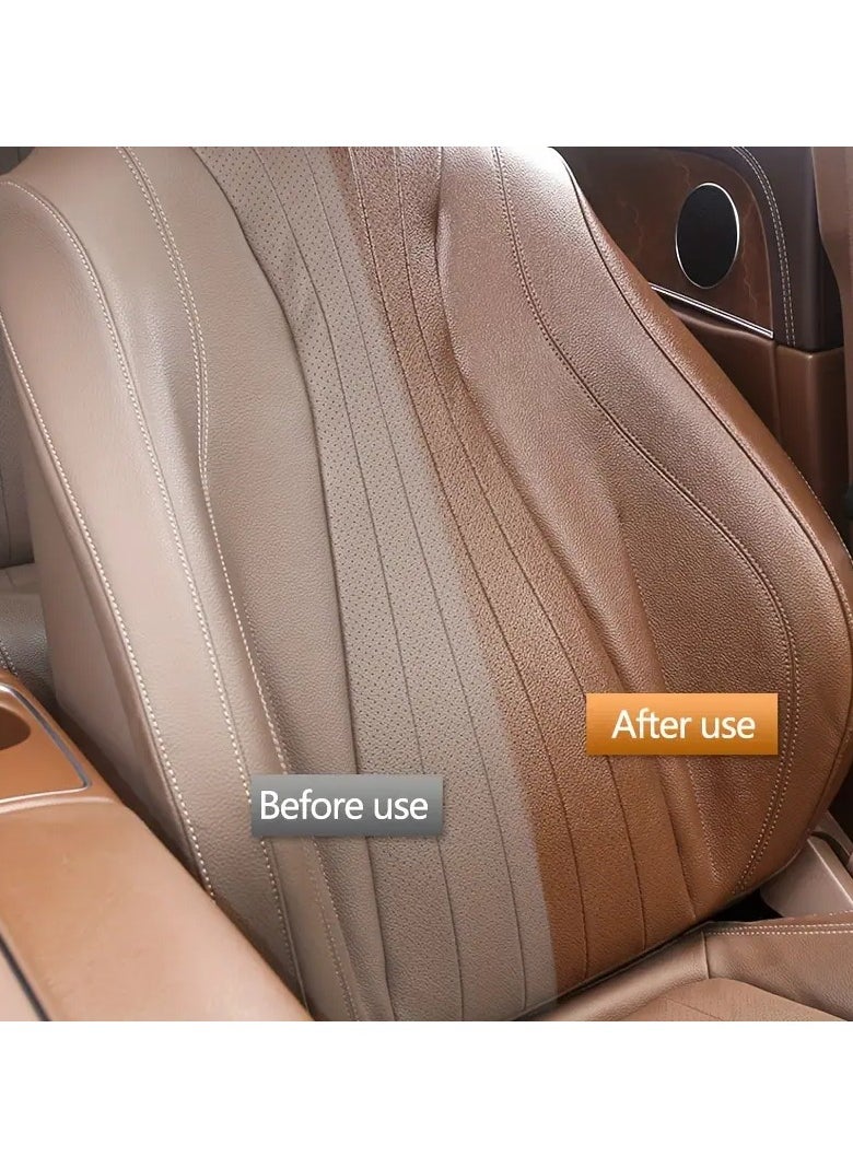 2 Leather and Fiber Polishing and Renewal Wax for The Car Salon, Renewal and Polishing Paste, With Polishing Sponge, Suitable for All Colors, 120 Grams