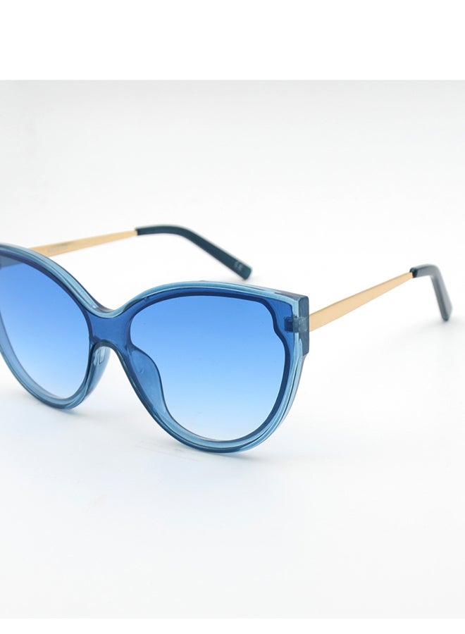 MADEYES نظارات شمسية للنساء بحماية من الأشعة فوق البنفسجية EE24P242-2 - أزرق/ذهبي - Image 2