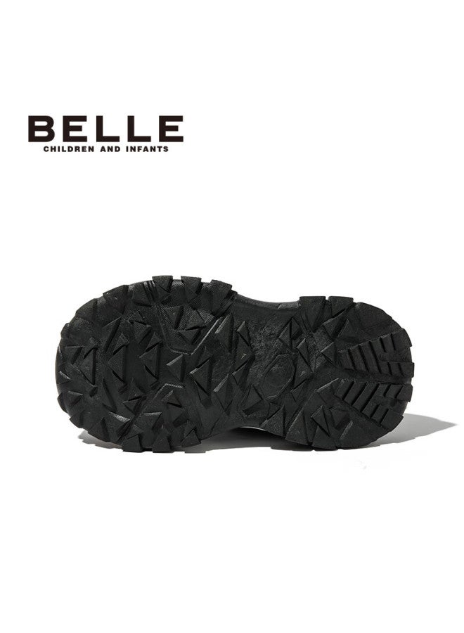 Belle Kids Shoes [no-tie Twist Buckle] Children's Beach Sandals Summer Breathable Sports Closed-toe Shoes Dark Blue Size 29 - Image 4