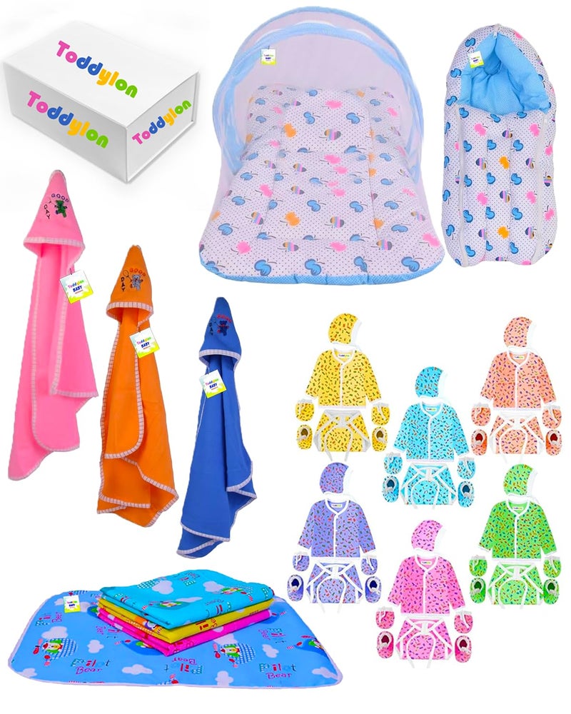 Toddylon New Born Gift Set for Boys and Girls Clothes Set | Hospital Kit | Baby Clothes | Maternity Essentials | Infant Essential | Baby Shower | 40 in 1 Baby Products (0-6 Months) - Image 1