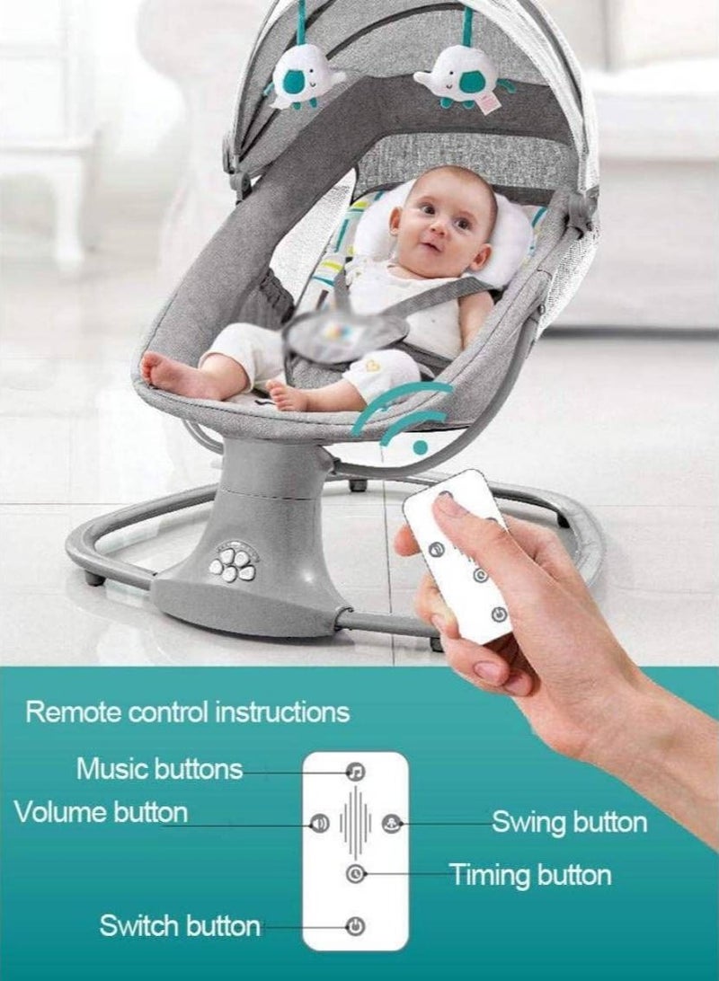Baby and kids electric rocking chair with remote control 3 in 1 and adjustable backrest - Image 5