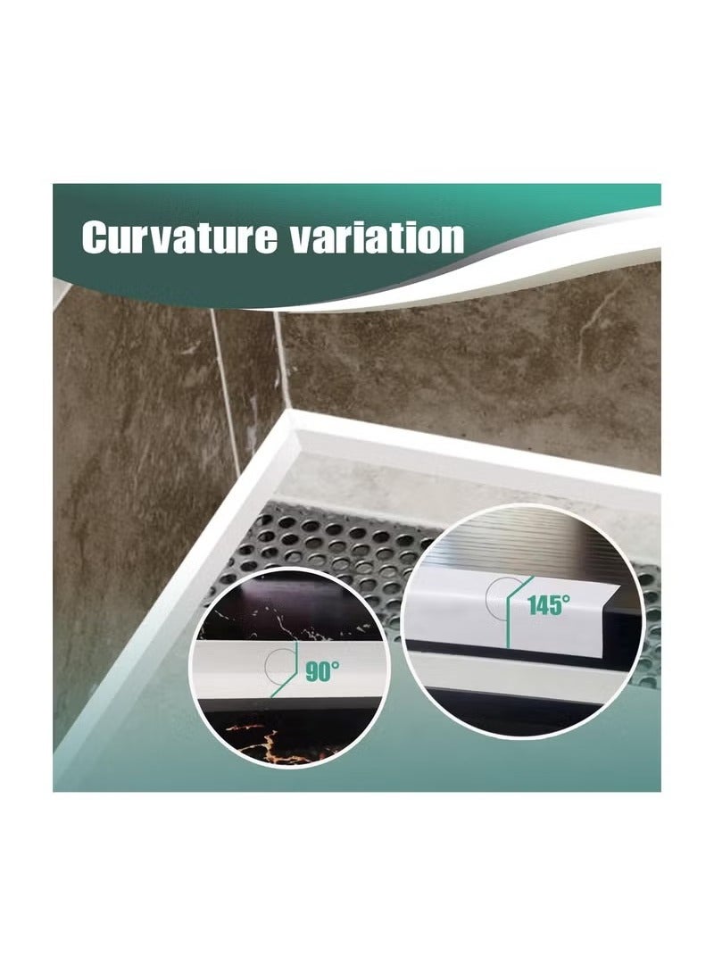 كيلا شريط سد الزوايا الأبيض للحمام، شريط سد ذاتي اللصق مقاوم للماء، يُستخدم في حوض المطبخ، وحوض الاستحمام، والأرضية، والجدار، وشريط حماية الحواف - Image 3