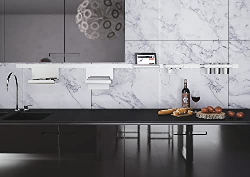 FEDDEMarble Aluminum Foil Kitchen Stickers OilProof Waterproof Self Adhesive Wallpaper PVC Bathroom Wall Stickers Contact Paper Marble White - Image 2