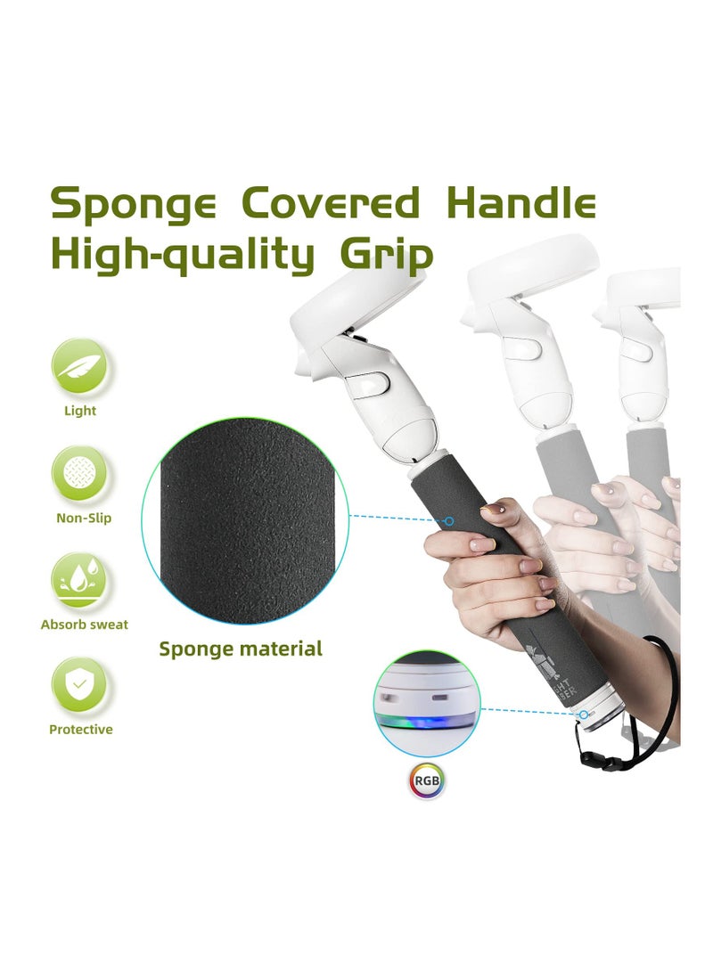 SYOSI Hibloks Extension Grips for Oculus/META Quest 2 Accessories, 3 in 1 Extension Handle for Quest 2 Controllers, Accessory for Beat Saber/Gorilla Tag Long Arms/Gamepad - Image 5