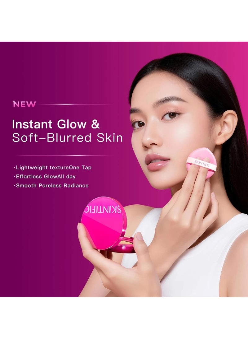 SKINTIFIC PERFECT & HYDRATE COMBO-Cover Perfect Glow Cushion (03 Petal) + Radiance Booster Serum Spray Poreless Flawless - Image 4