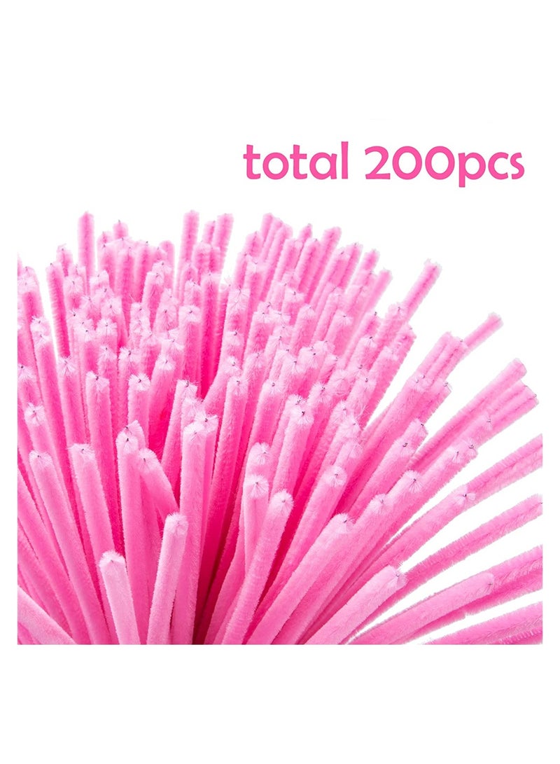 KASTWAVE 200 Pieces Pink Pipe Cleaners for DIY Art Creative Crafts Projects and Decorations(6 mm x 12 Inch) - Image 2