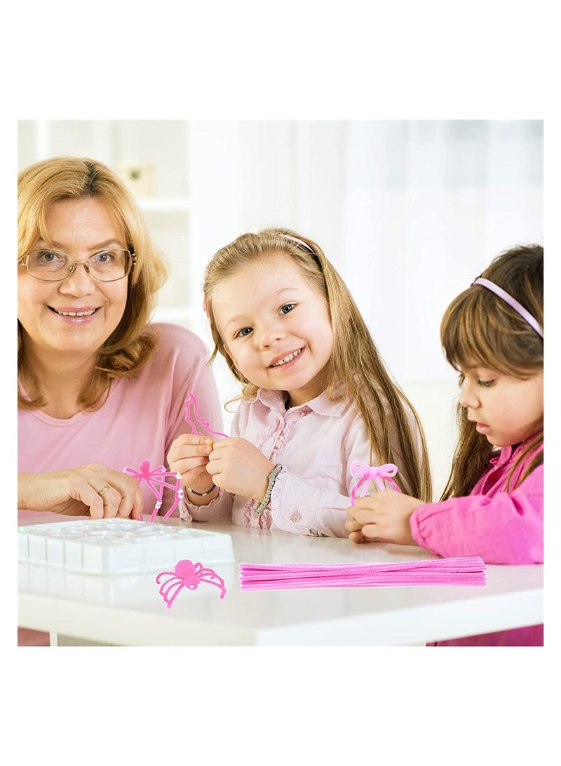 KASTWAVE 200 Pieces Pink Pipe Cleaners for DIY Art Creative Crafts Projects and Decorations(6 mm x 12 Inch) - Image 4