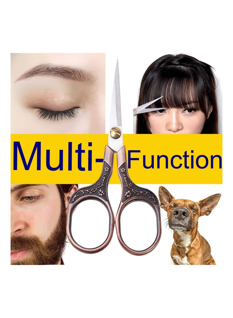 KASTWAVE 2 Pcs Small Vintage Precision Scissors, Multi-Purpose Beauty Grooming Kit for Hair trimming, Facial, Beard, Eyebrow, Eyelash, Sewing Scissors for Embroidery, Craft, Art Work & Everyday Use - Image 4