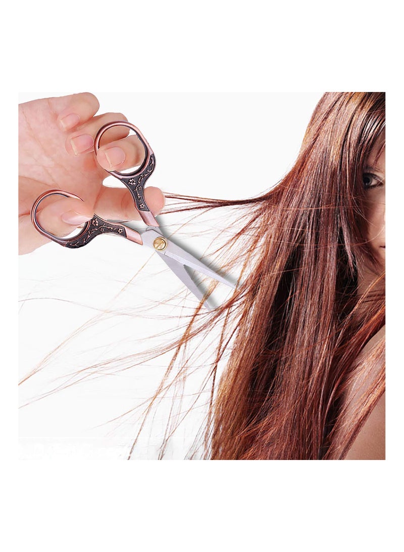 KASTWAVE 2 Pcs Small Vintage Precision Scissors, Multi-Purpose Beauty Grooming Kit for Hair trimming, Facial, Beard, Eyebrow, Eyelash, Sewing Scissors for Embroidery, Craft, Art Work & Everyday Use - Image 2