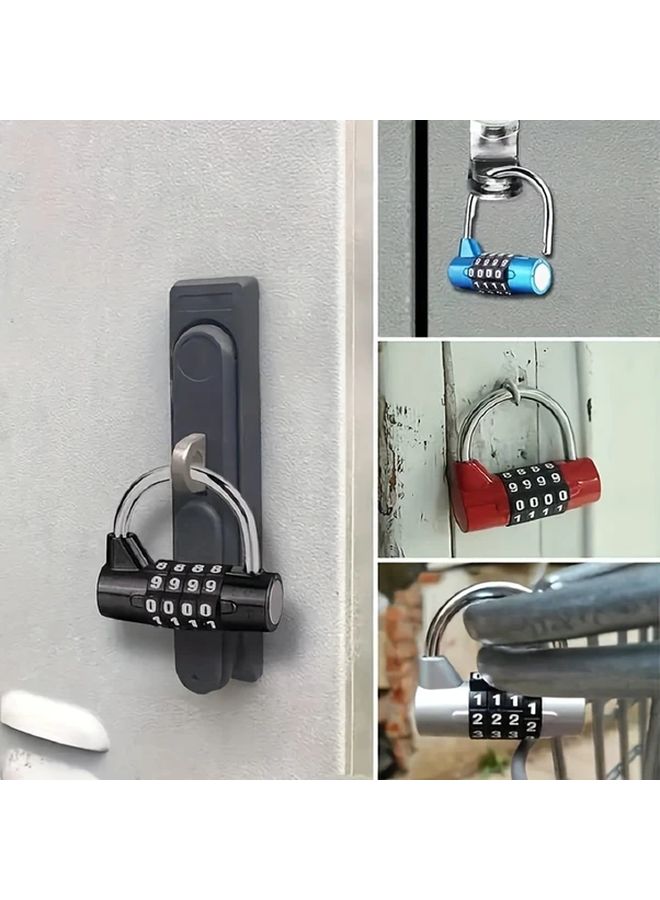 Silvery 4 Digit Combination Padlock For Gym Locker Luggage Toolbox Cabinet Door - Image 4