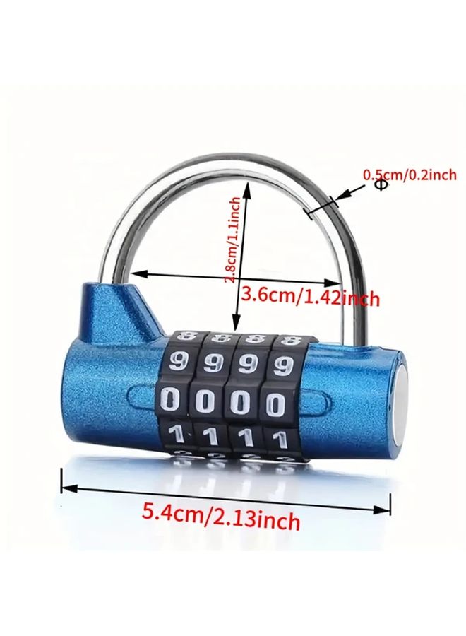 Silvery 4 Digit Combination Padlock For Gym Locker Luggage Toolbox Cabinet Door - Image 2