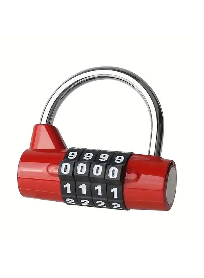 Silvery 4 Digit Combination Padlock For Gym Locker Luggage Toolbox Cabinet Door - Image 1