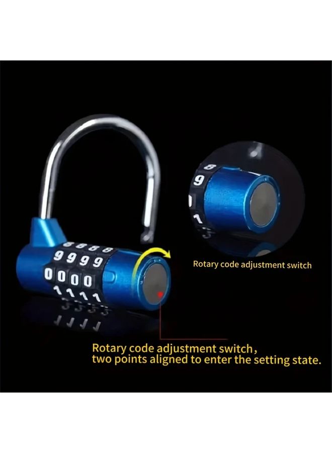 Silvery 4 Digit Combination Padlock For Gym Locker Luggage Toolbox Cabinet Door - Image 3