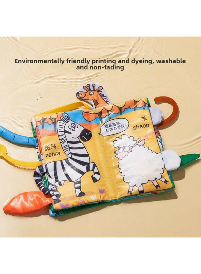 Baby Early Education Cloth Book Can Bite Baby Tear 0-6 Months 1 Year Old Three-dimensional Tail Book Enlightenment Toy-Colour:Farm Animals - 6 Pages 12  - Image 5