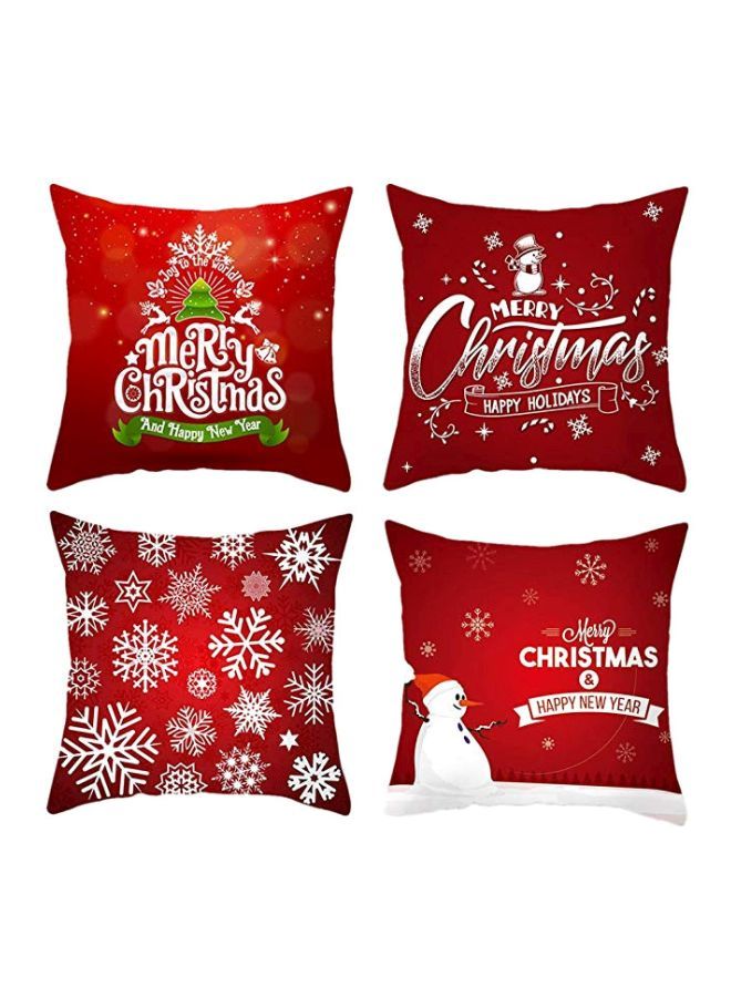 NIBEMINENT Printed Square Cushion Cover Red 45x45centimeter