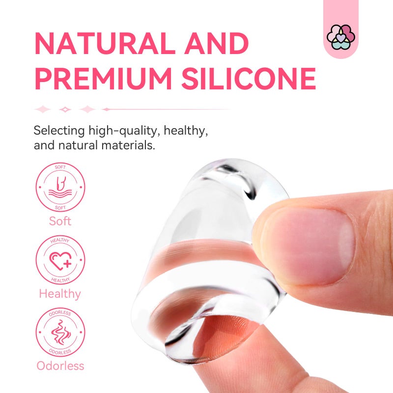 Saviland French Tip Nail Stamp: 4PCS Nail Art Stamper Kit Clear Silicone Nails Stamping Long & Short Jelly Stamper with Scrapers Nails Stamper Kit for French Manicure Home DIY Salon - Image 3